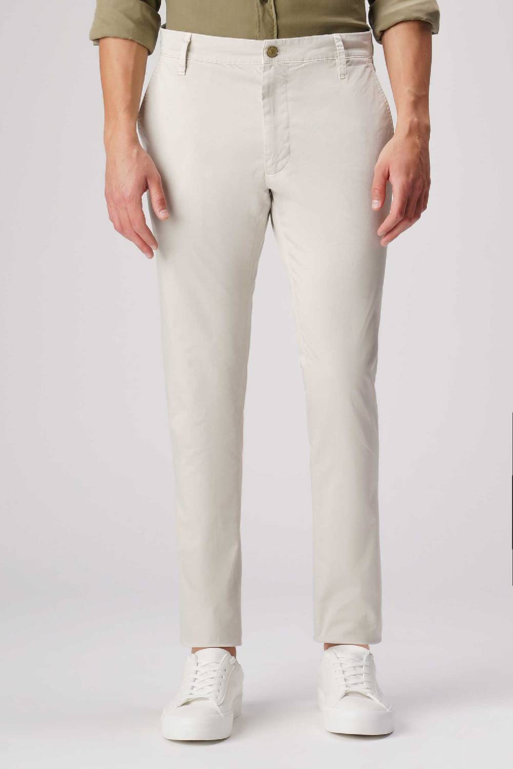Jeckerson Jack- Pantalone Chino Con Tasca Americana In Armatura Raso Beige Chiaro