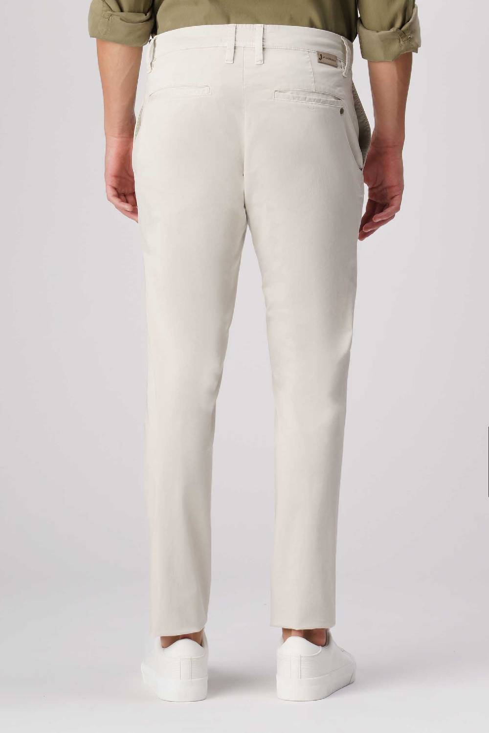 Jeckerson Jack- Pantalone Chino Con Tasca Americana In Armatura Raso Beige Chiaro