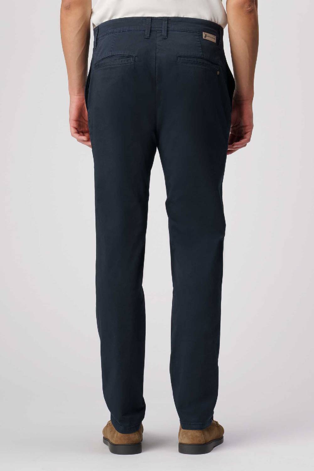Jeckerson Jack- Pantalone Chino Con Tasca Americana In Armatura Raso Blu Scuro