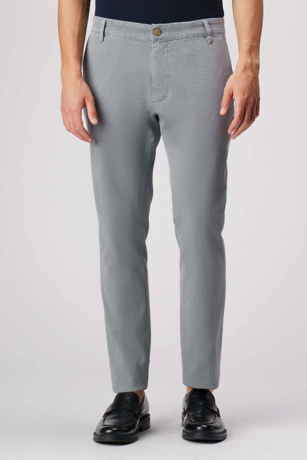 Jeckerson Jack- Pantalone Chino Con Tasca Americana In Armatura Raso Grigio Scuro