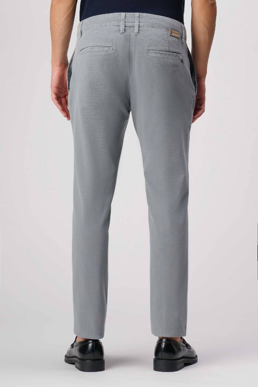Jeckerson Jack- Pantalone Chino Con Tasca Americana In Armatura Raso Grigio Scuro