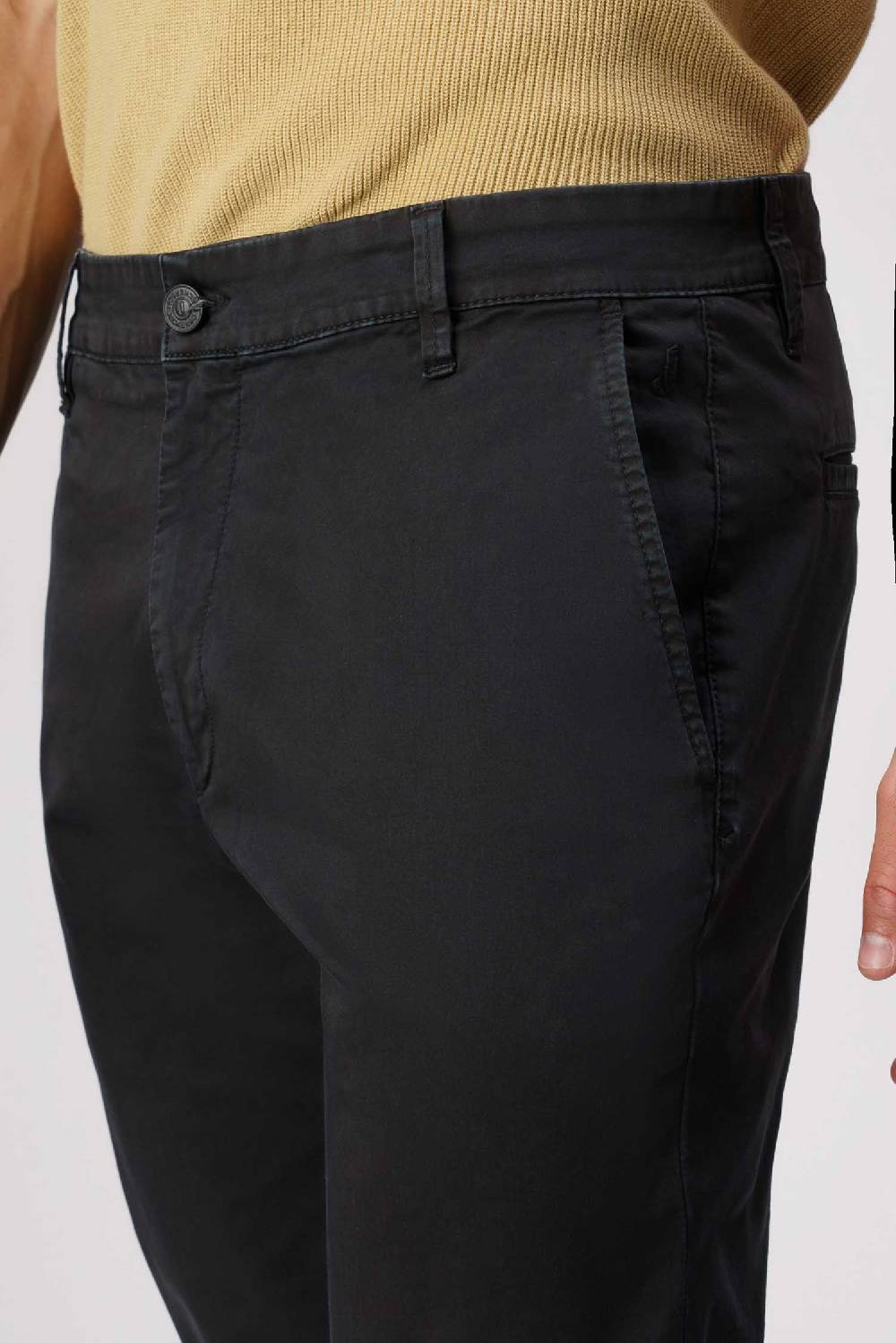 Jeckerson Jack- Pantalone Chino Con Tasca Americana In Armatura Raso Nero