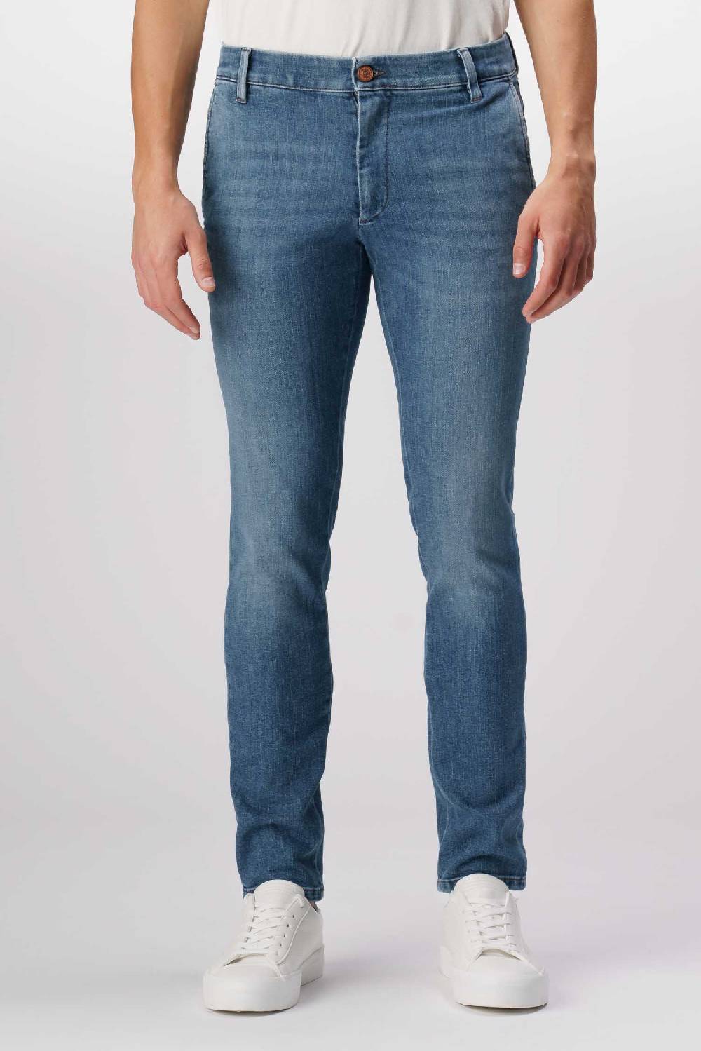 Jeckerson Jack- Pantalone Chino In Comfort Denim Blu Medio