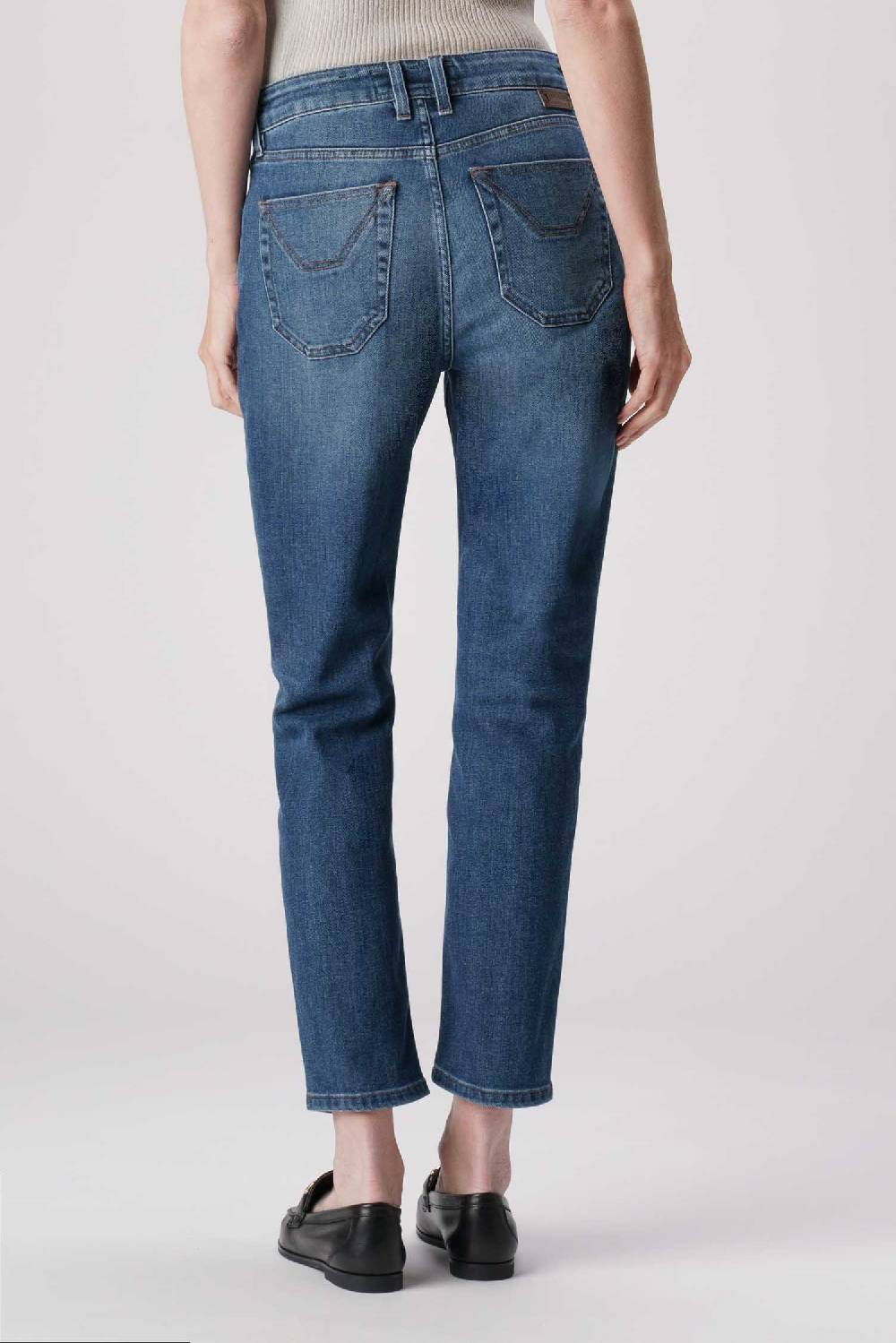 Jeckerson Jacqueline - Pantalone 5 Tasche In Denim Tri-blend Blu Scuro