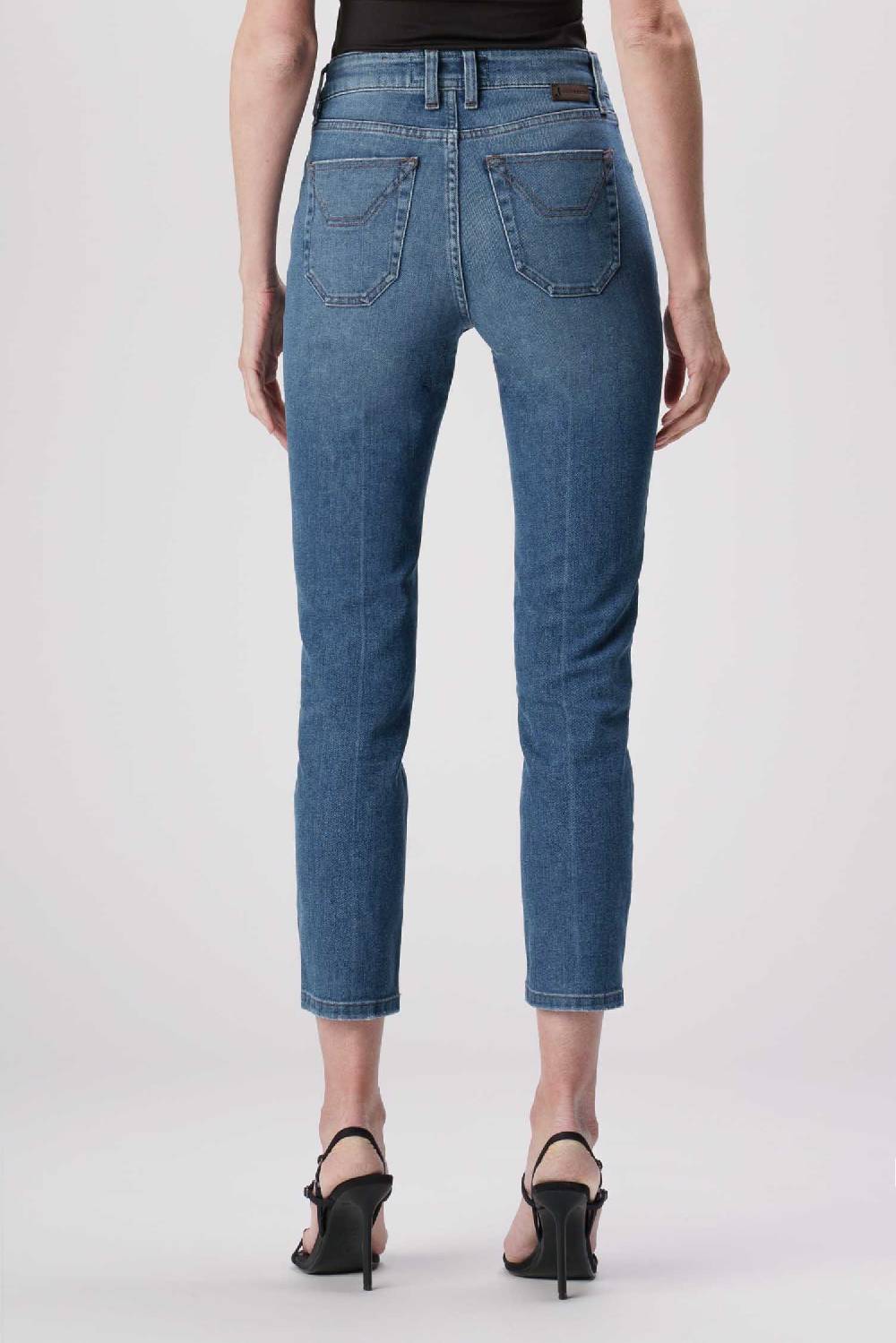 Jeckerson Jacqueline - Pantalone 5 Tasche In Denim Tri-blend Blu Medio