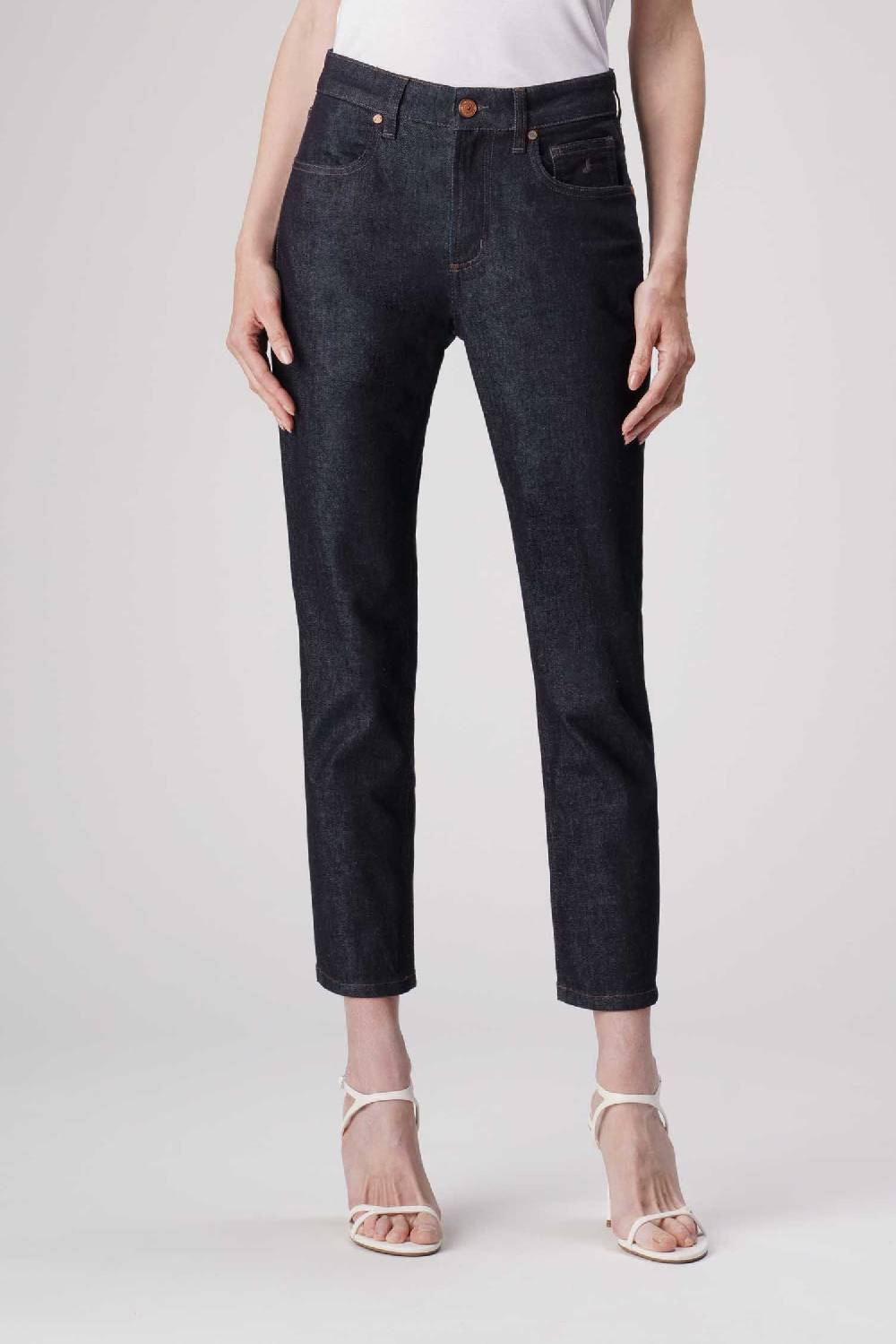 Jeckerson Jacqueline - Pantalone 5 Tasche In Denim Tri-blend Blu Rinse