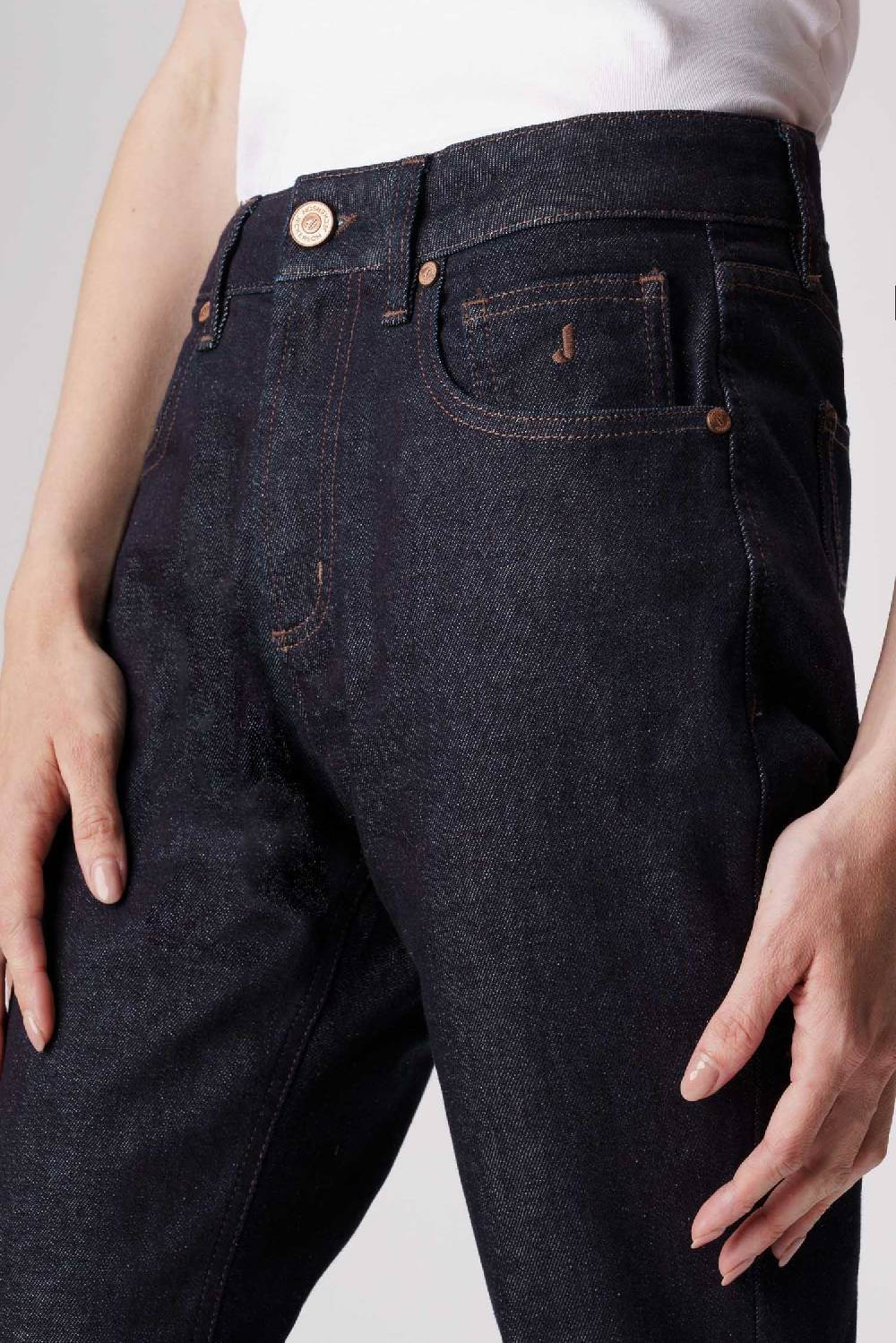 Jeckerson Jacqueline - Pantalone 5 Tasche In Denim Tri-blend Blu Rinse