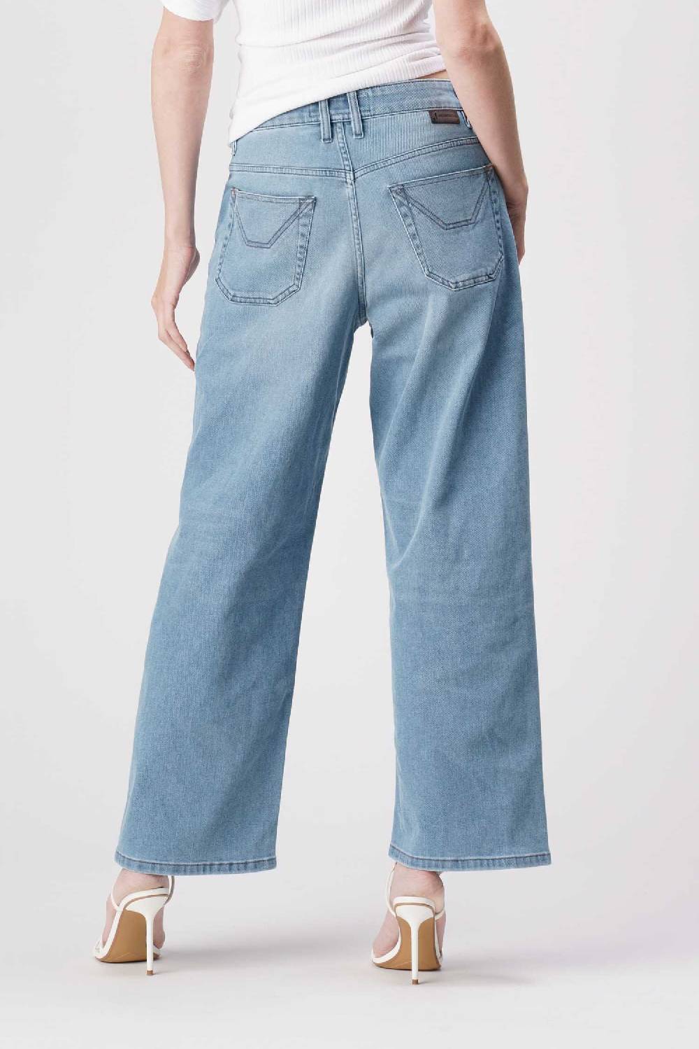 Jeckerson Jasmine - Pantalone 5 Tasche Palazzo In Denim Tri-blend