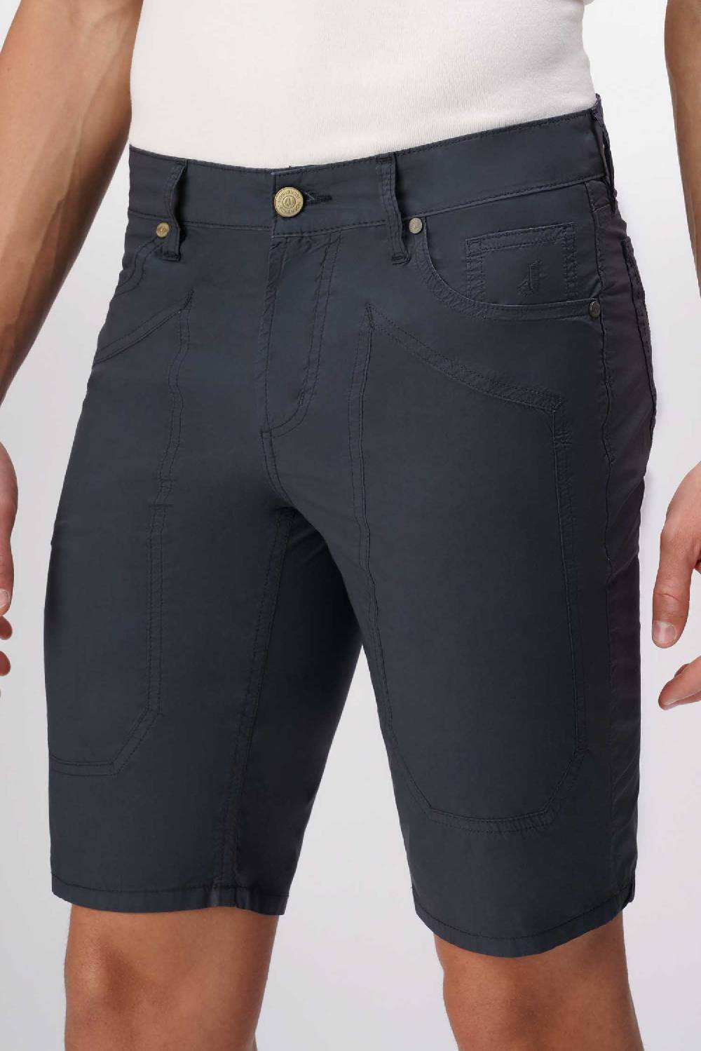 Jeckerson Jayden - Bermuda 5 Tasche Con Toppa In Tela Paracadute Blu Scuro