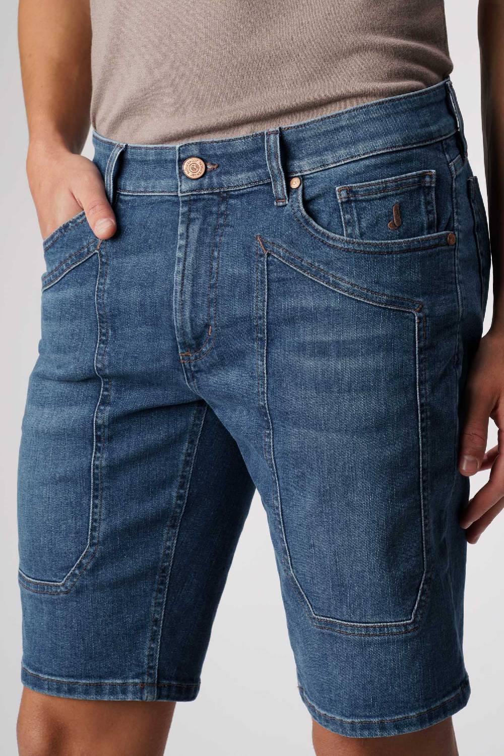 Jeckerson Jayden - Bermuda Con Toppa In Comfort Denim Blu Chiaro