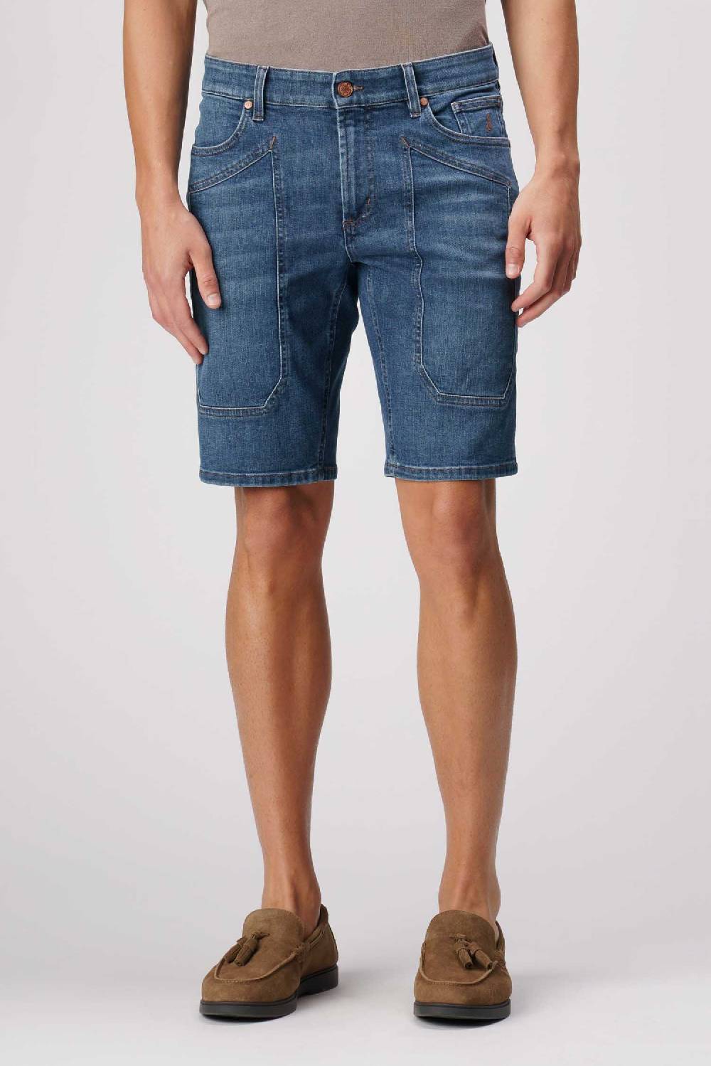 Jeckerson Jayden - Bermuda Con Toppa In Comfort Denim Blu Scuro