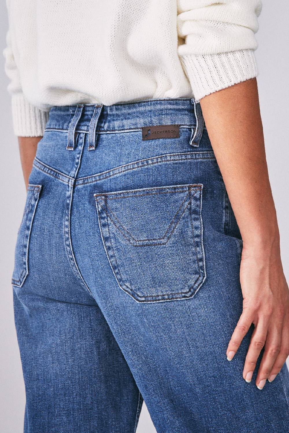 Jeckerson 5 Tasche Palazzo In Denim Blu Chiaro