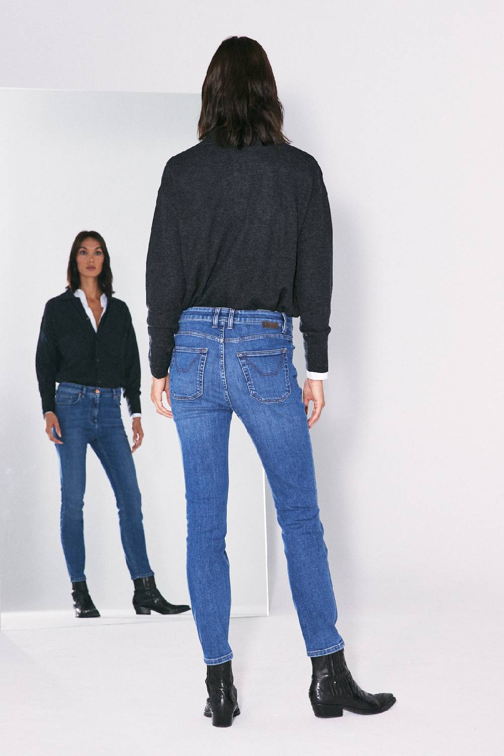 Jeckerson 5 Tasche Skinny In Denim Blu Medio