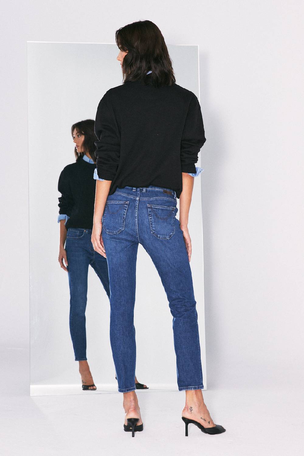 Jeckerson 5 Tasche Slim Fit In Denim Blu Scuro