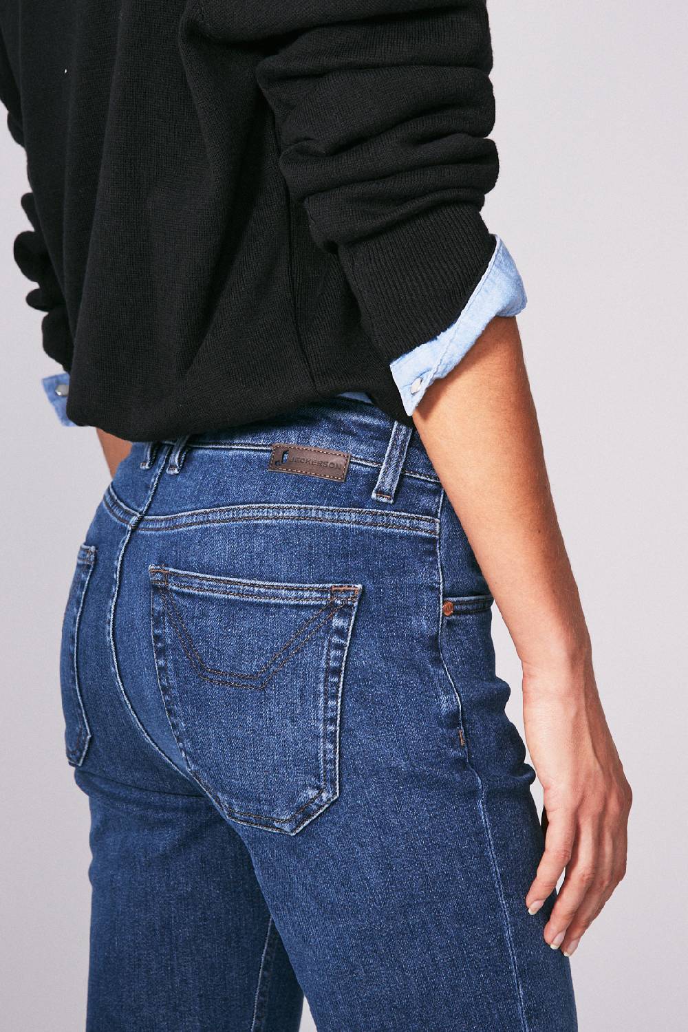 Jeckerson 5 Tasche Slim Fit In Denim Blu Scuro