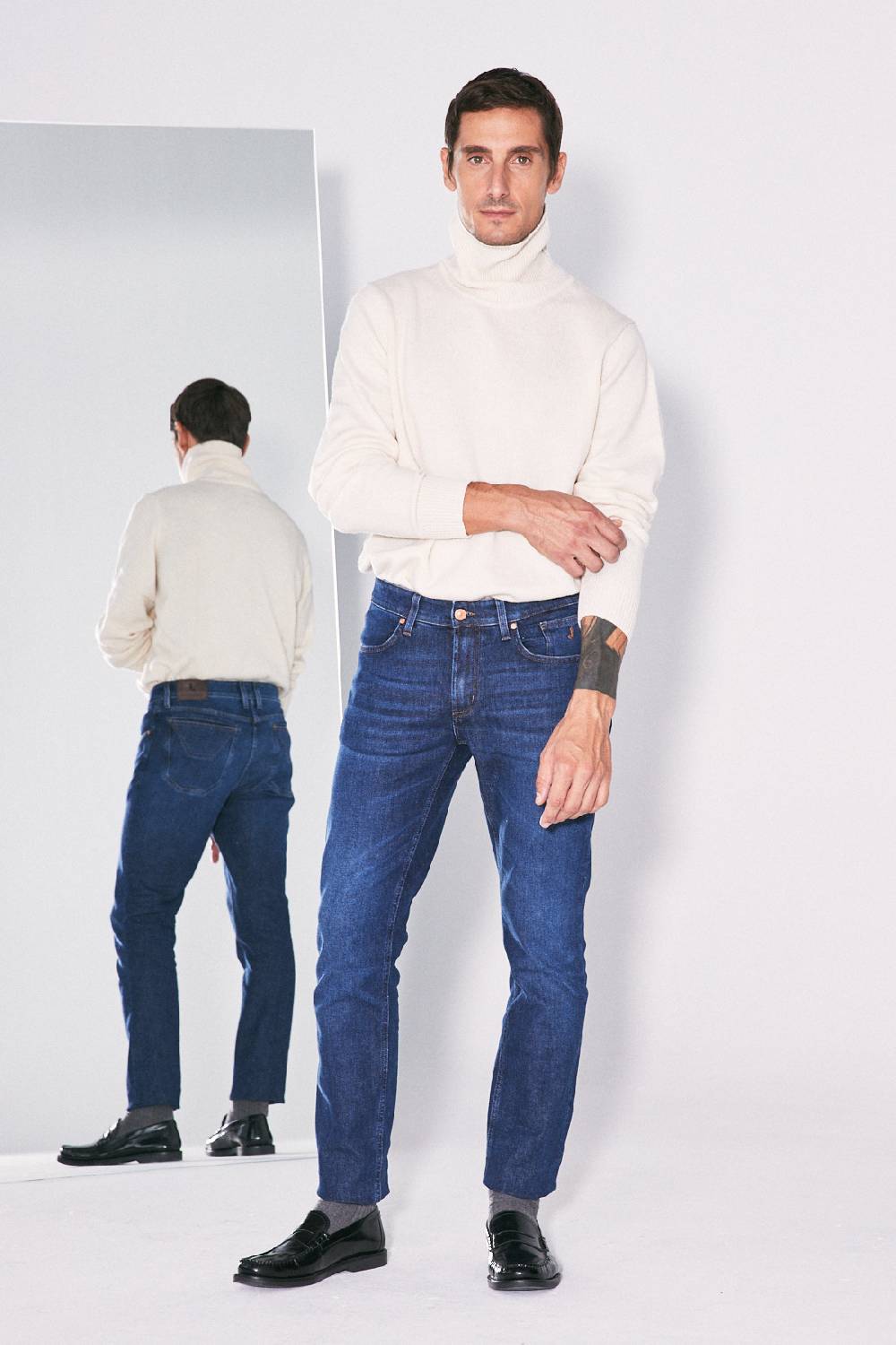 Jeckerson Pantalone 5 tasche slim fit in denim