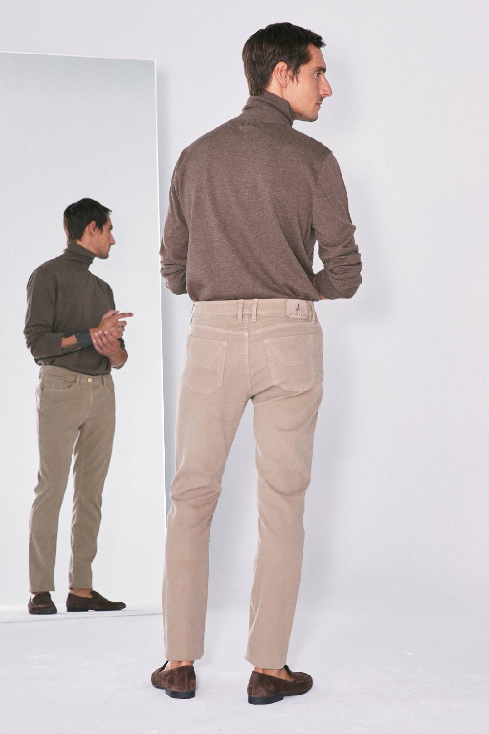 Jeckerson Pantalone Slim Fit In Cotè De Cheval
