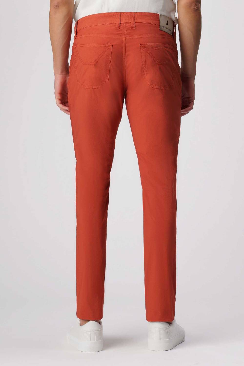 Jeckerson John - Pantalone 5 Tasche Con Toppa Arancio Scuro
