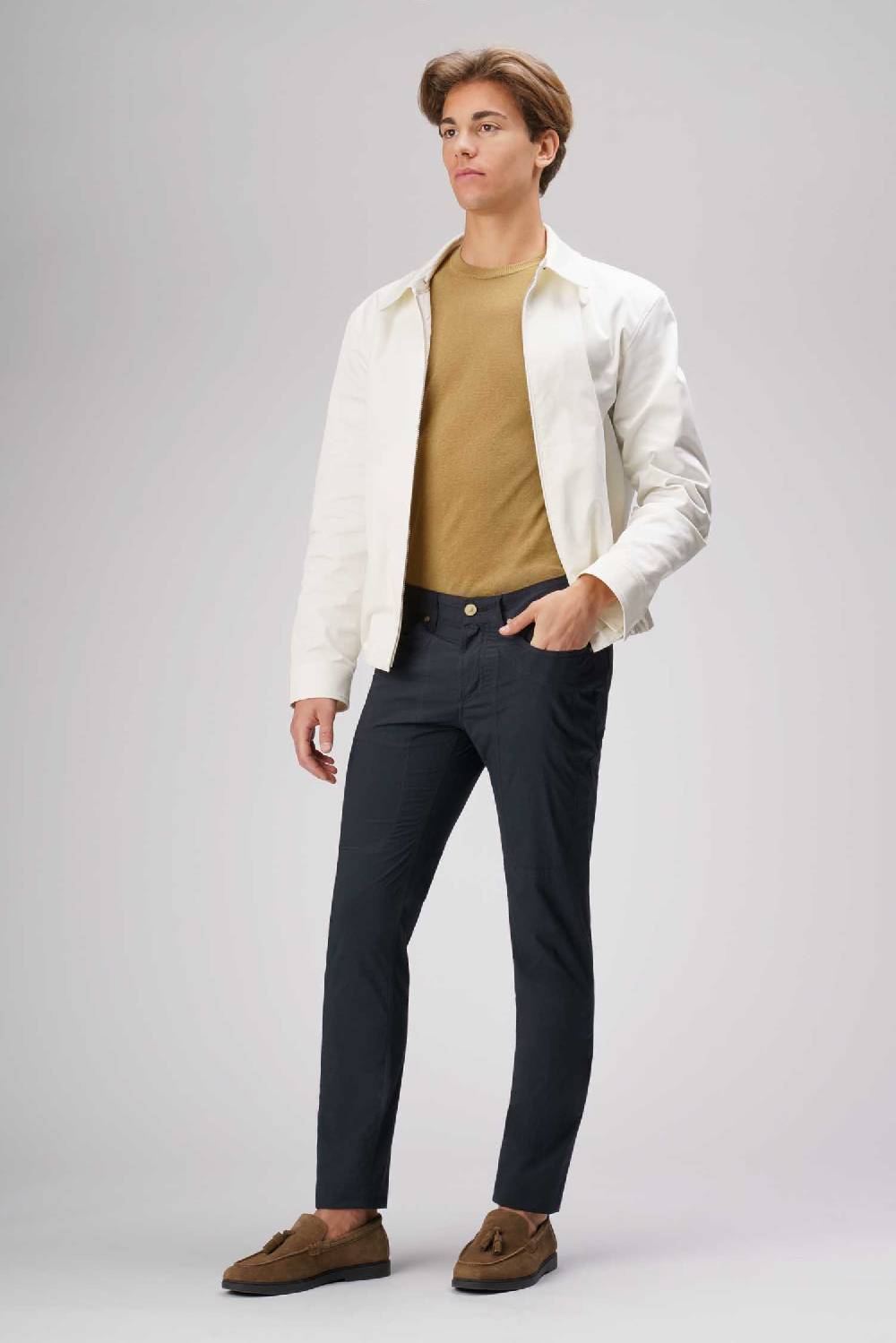 Jeckerson John - Pantalone 5 tasche con toppa blu scuro