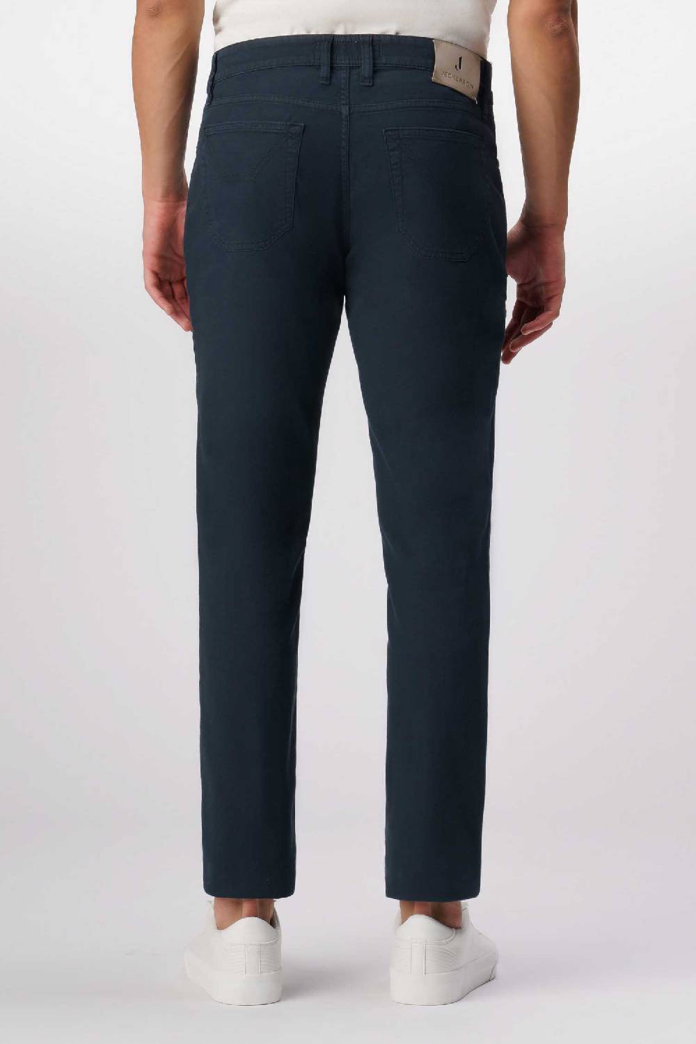 Jeckerson John - Pantalone 5 Tasche Con Toppa In Nido D'ape Blu Scuro