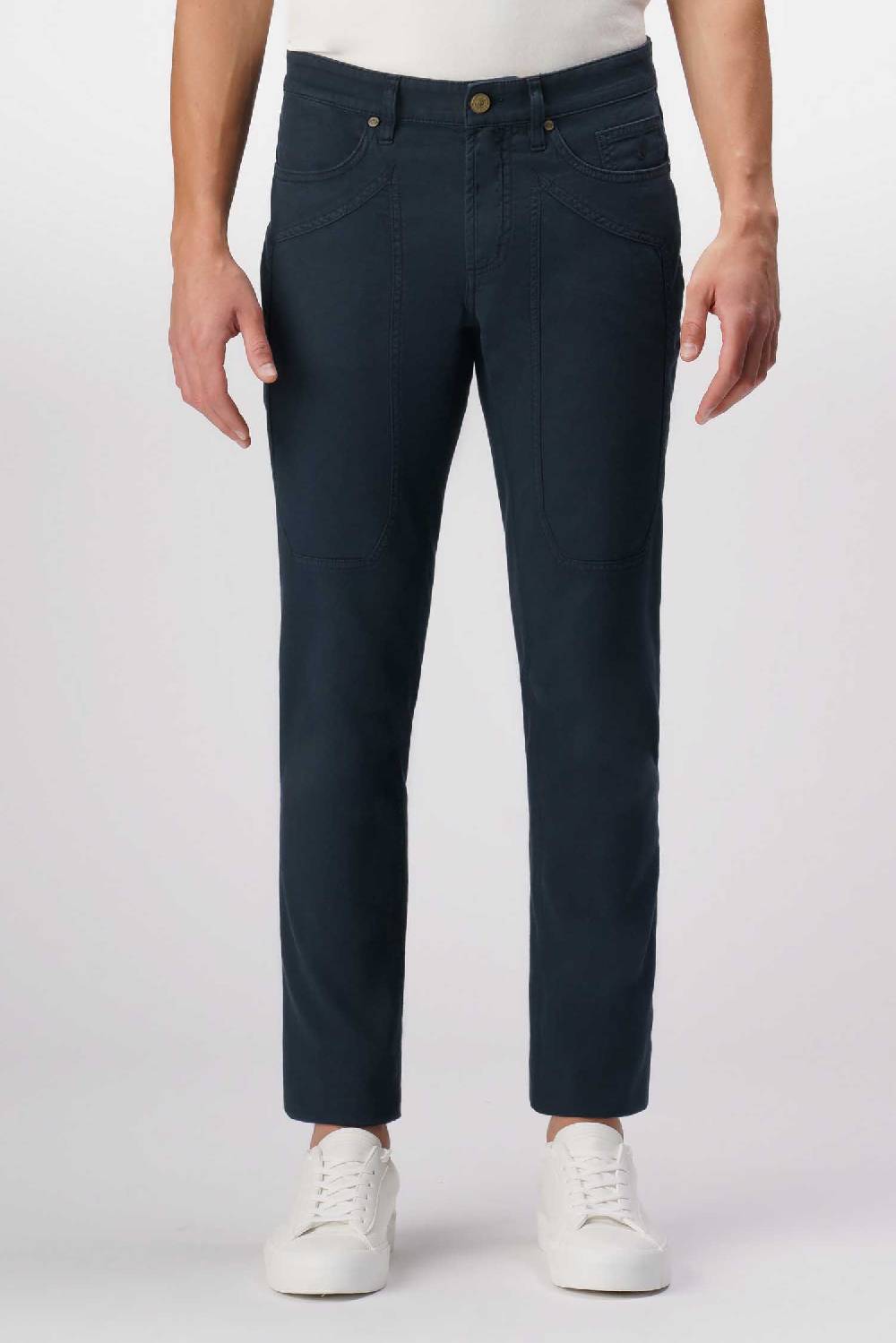 Jeckerson John - Pantalone 5 tasche con toppa in nido d'ape blu scuro