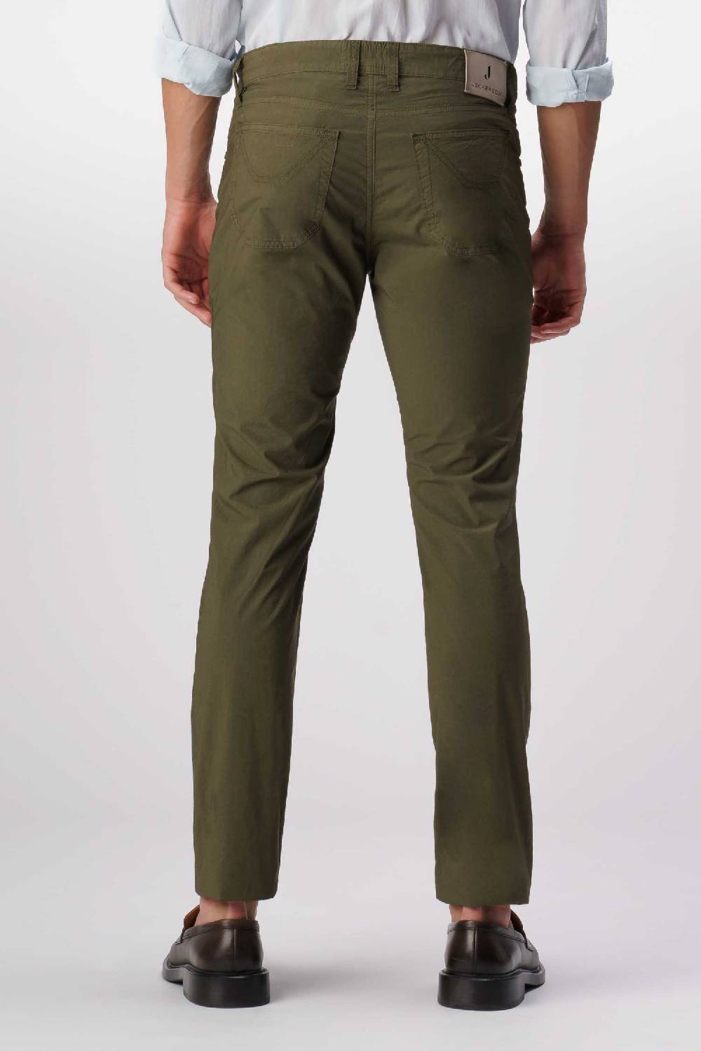 Jeckerson John - Pantalone 5 Tasche Con Toppa Verde Militare