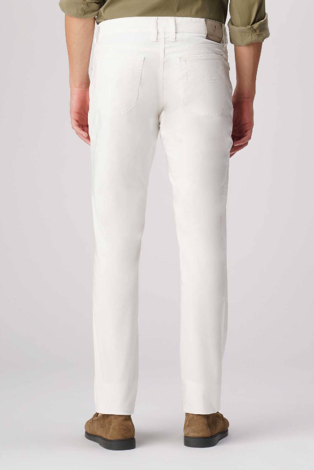 Jeckerson John - Pantalone 5 Tasche In Armatura Raso Bianco