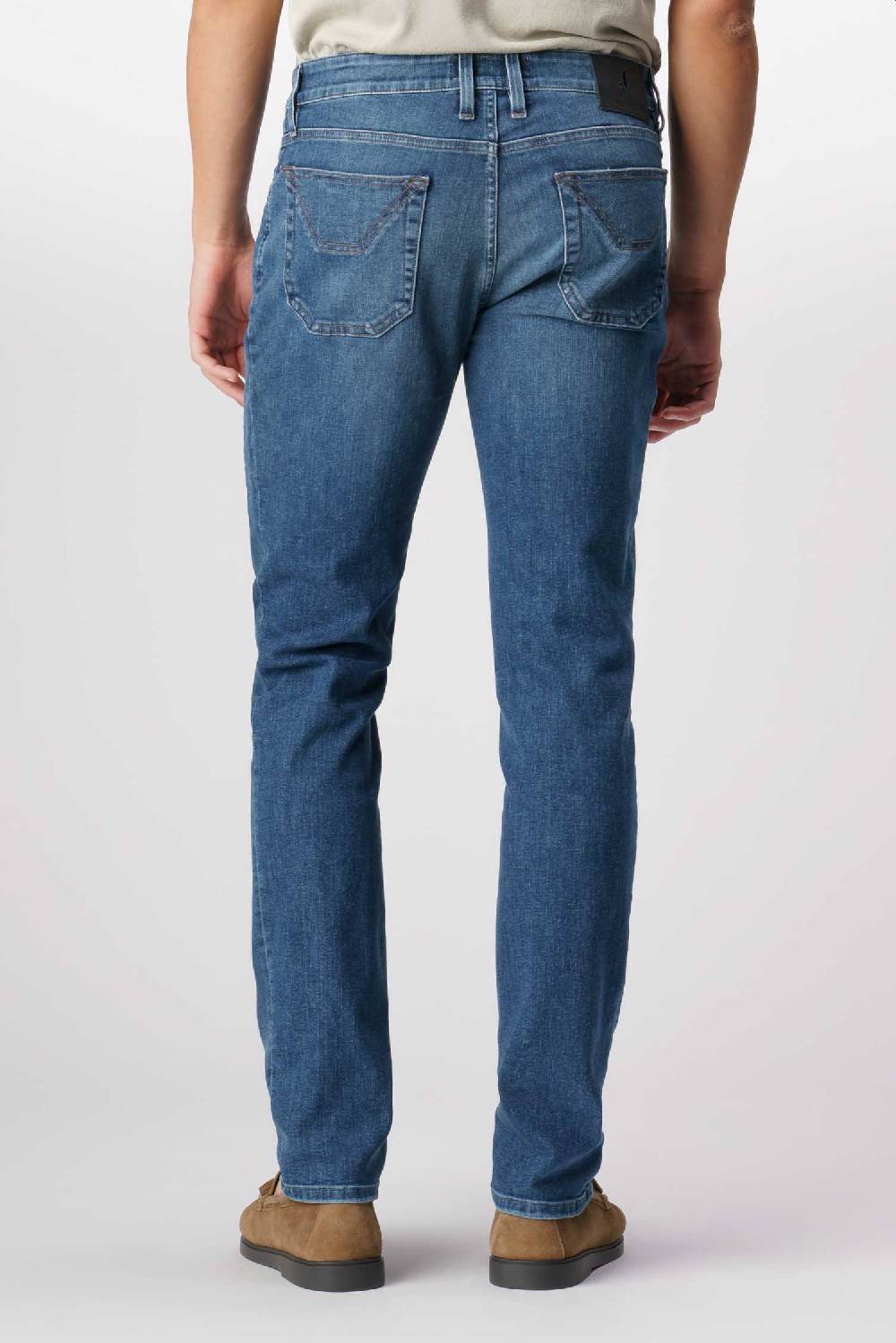 Jeckerson John - Pantalone Con Toppa In Denim Ecologico Blu Scuro