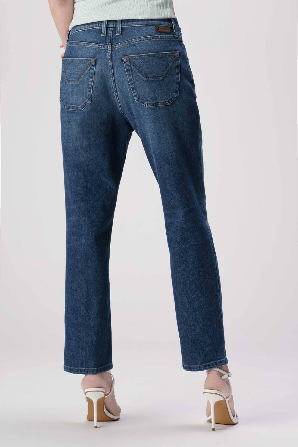 Jeckerson Julia - Pantalone 5 Tasche Boyfriend In Denim Tri-blend Blu Scuro