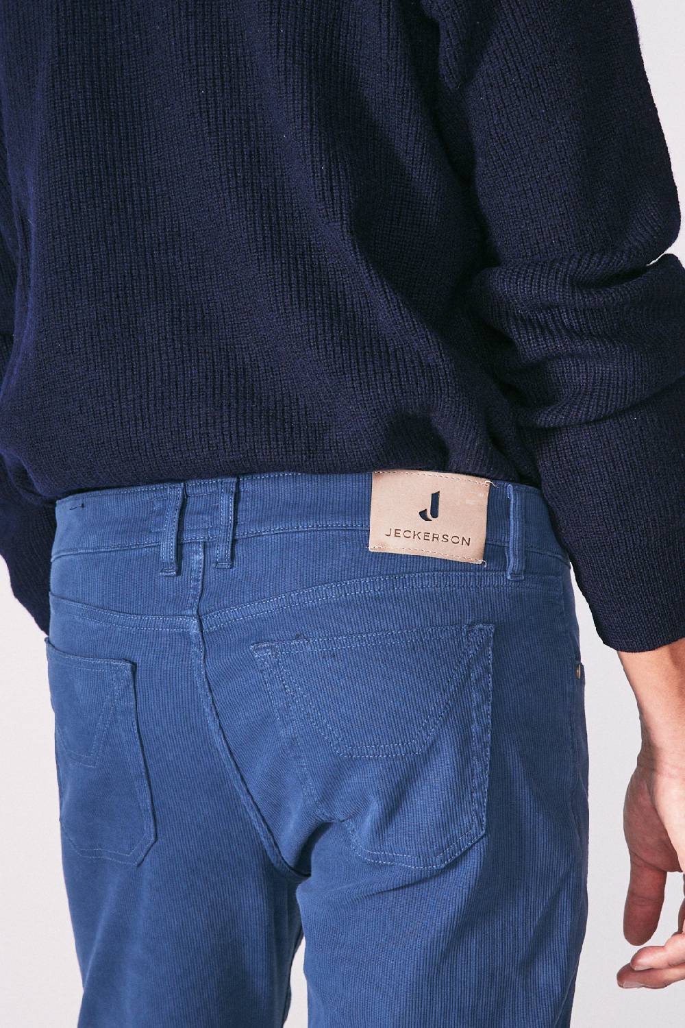 Jeckerson Pantalone In Cotè De Cheval Slim Fit Con Toppa