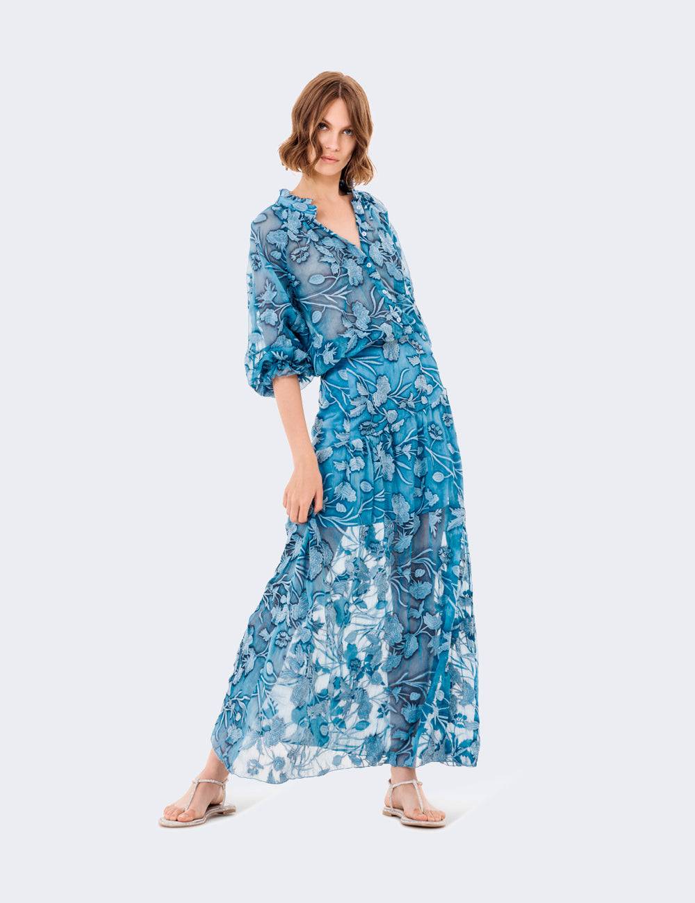 Jijil Camicia crop ricamata