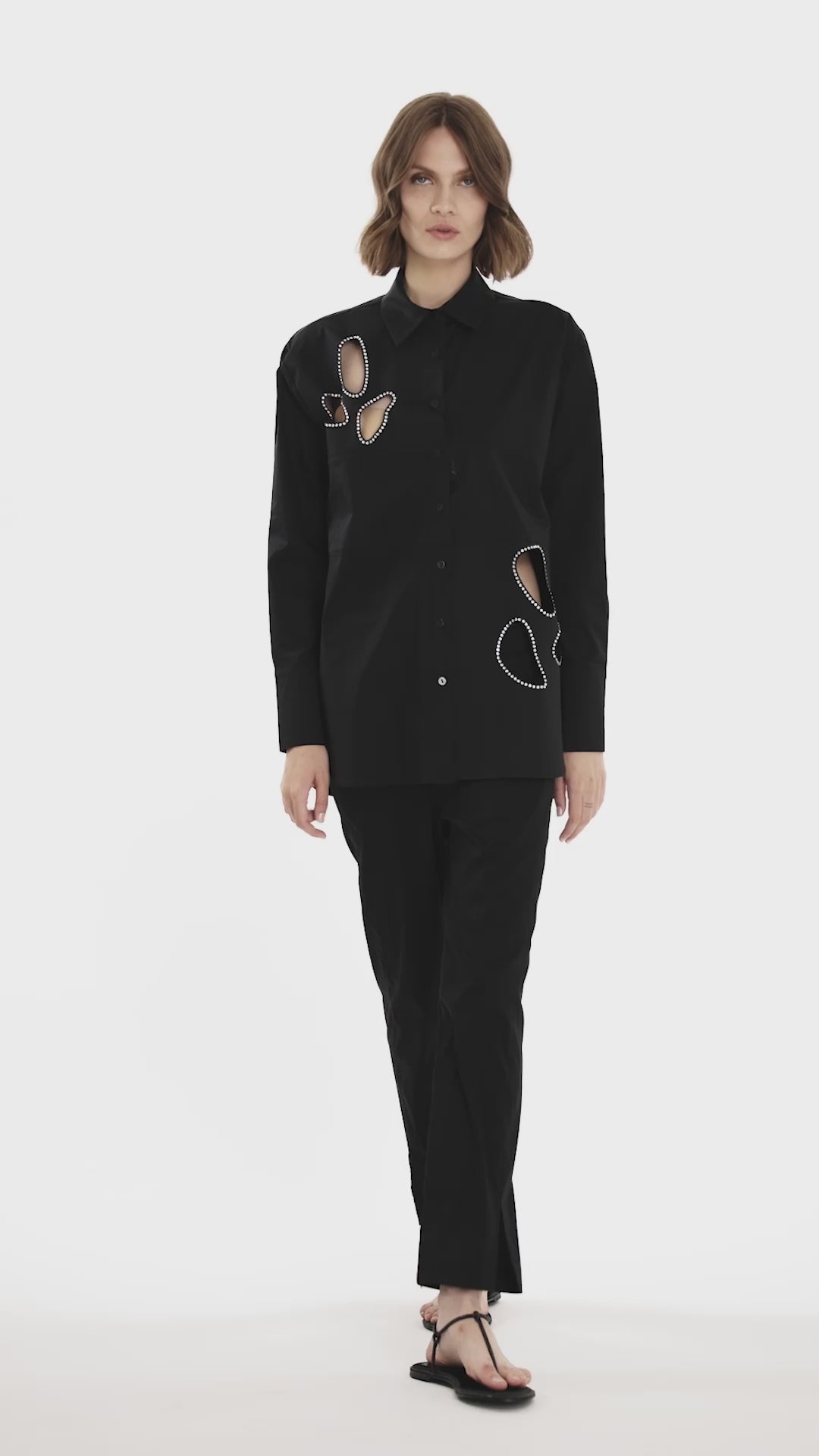 Jijil Camicia In Misto Cotone Con Inserti