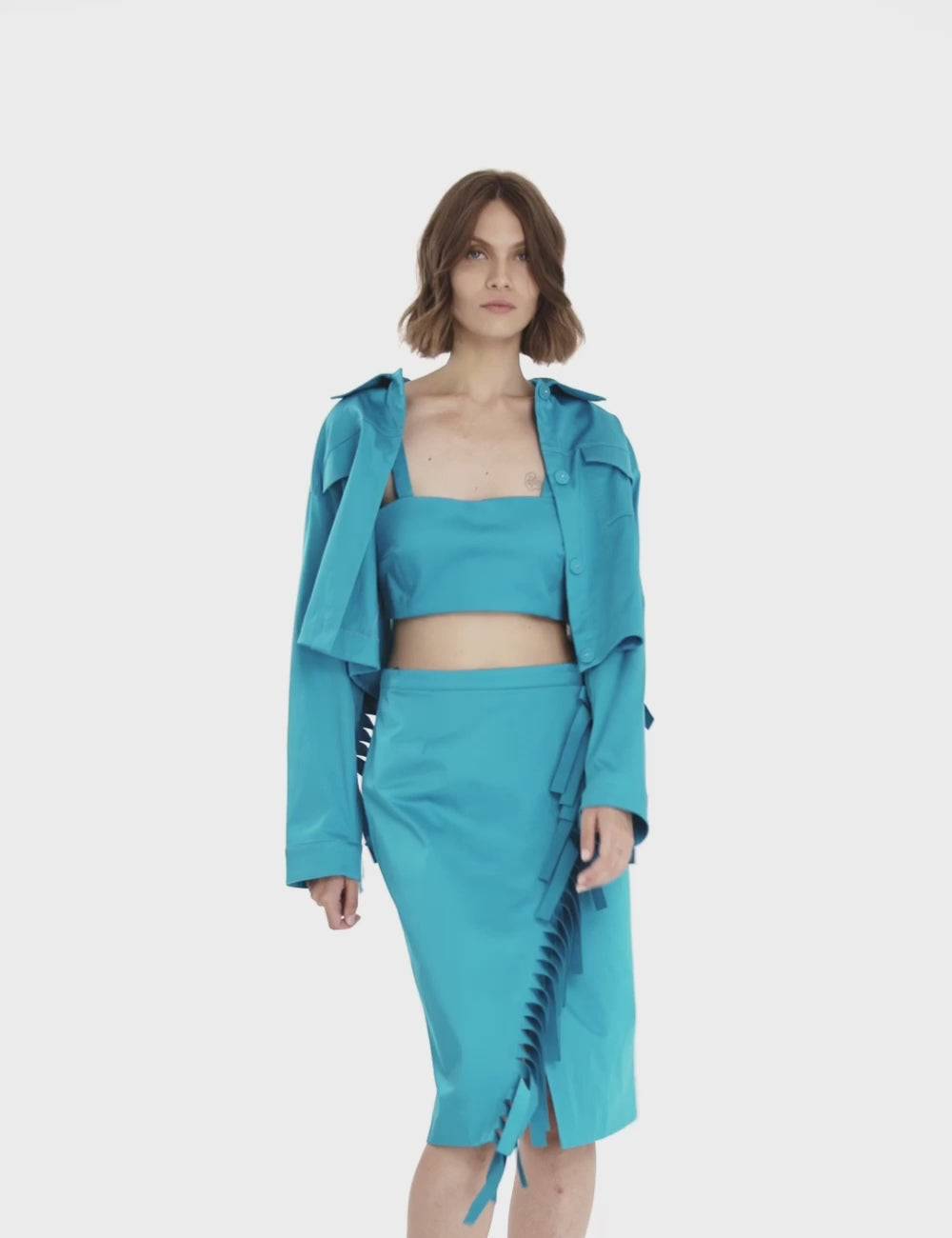 Jijil Giacca Crop Con Frange