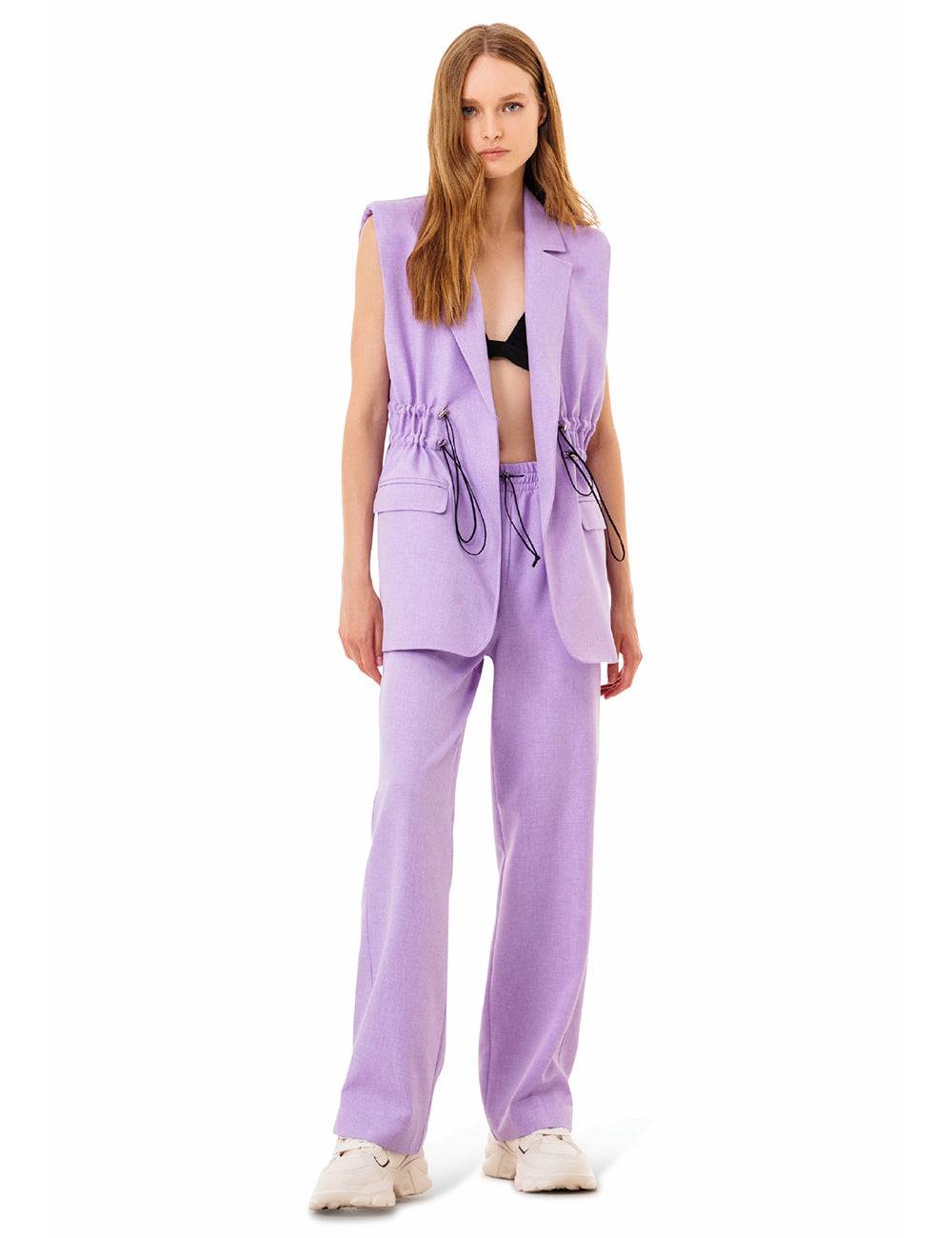 Jijil Giacca smanicata con elastico in vita