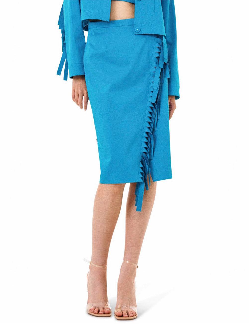 Jijil Gonna a portafoglio con frange