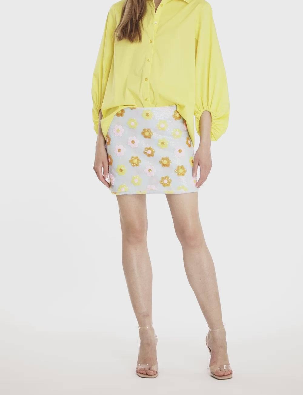 Jijil Gonna Con Paillettes E Fiori