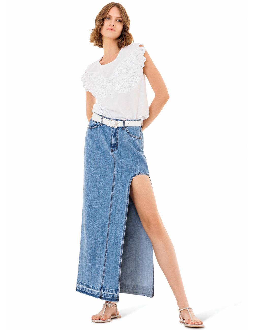 Jijil Gonna lunga in denim