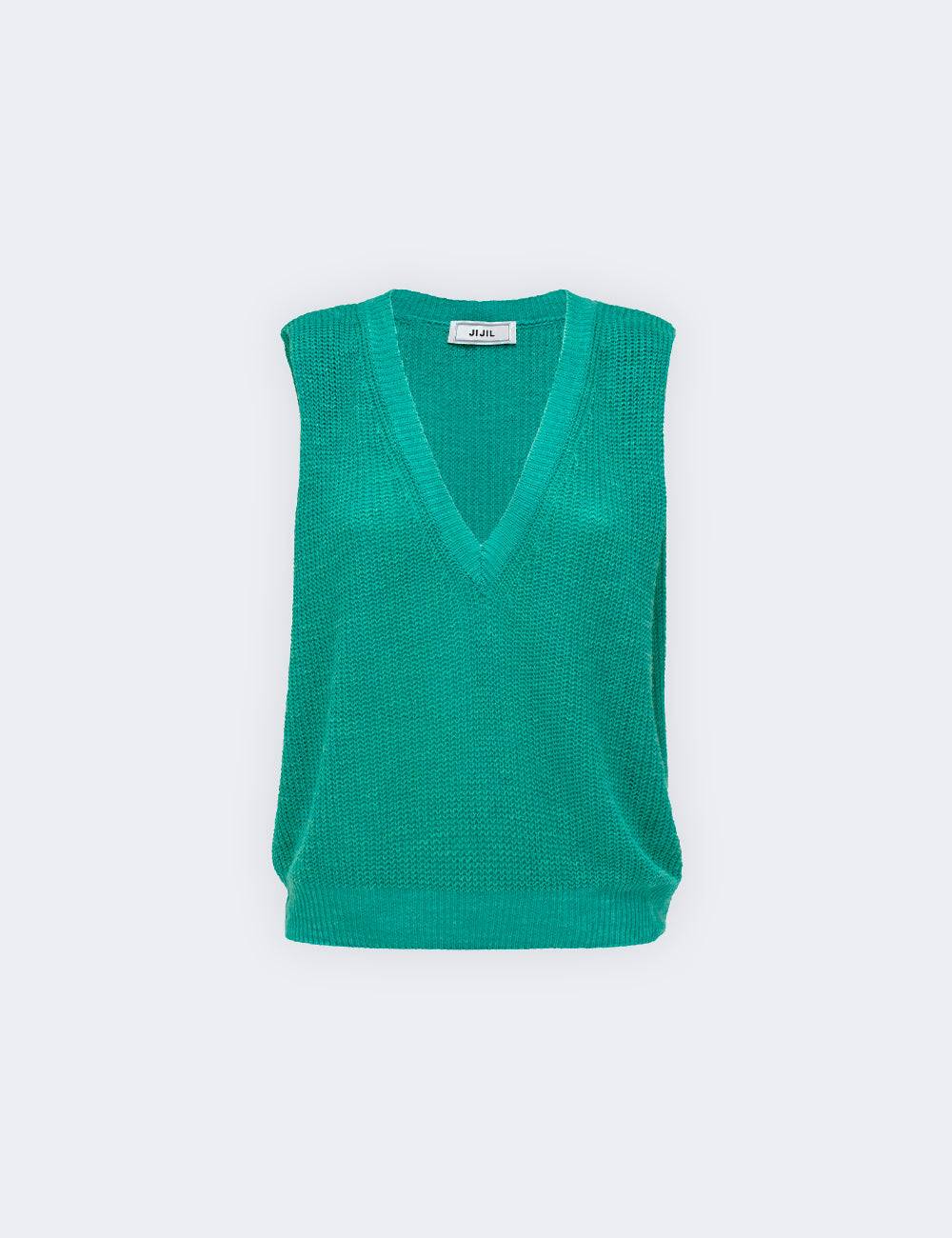 Jijil Maglia Smanicata Con Scollo A V