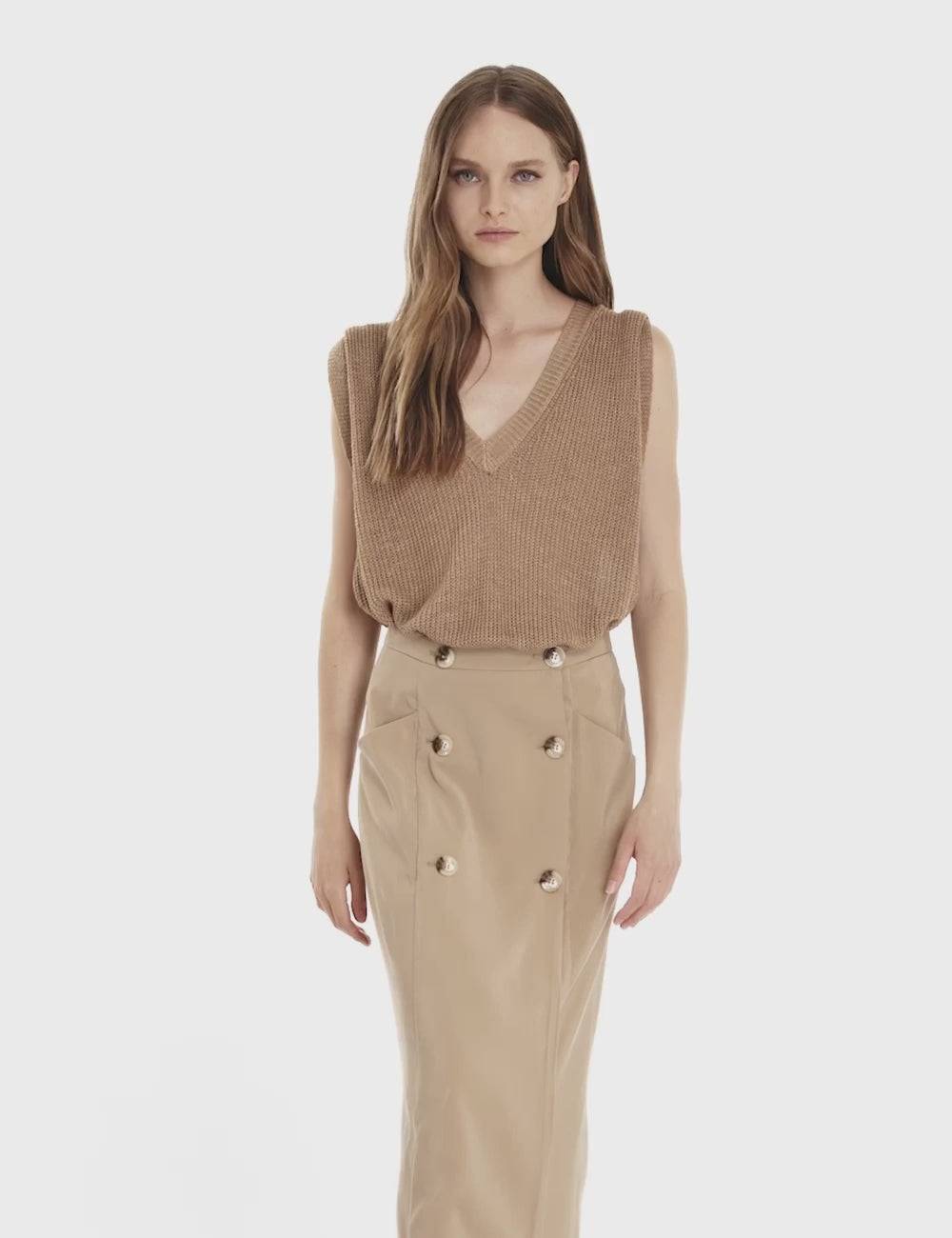 Jijil Maglia Smanicata Con Scollo A V