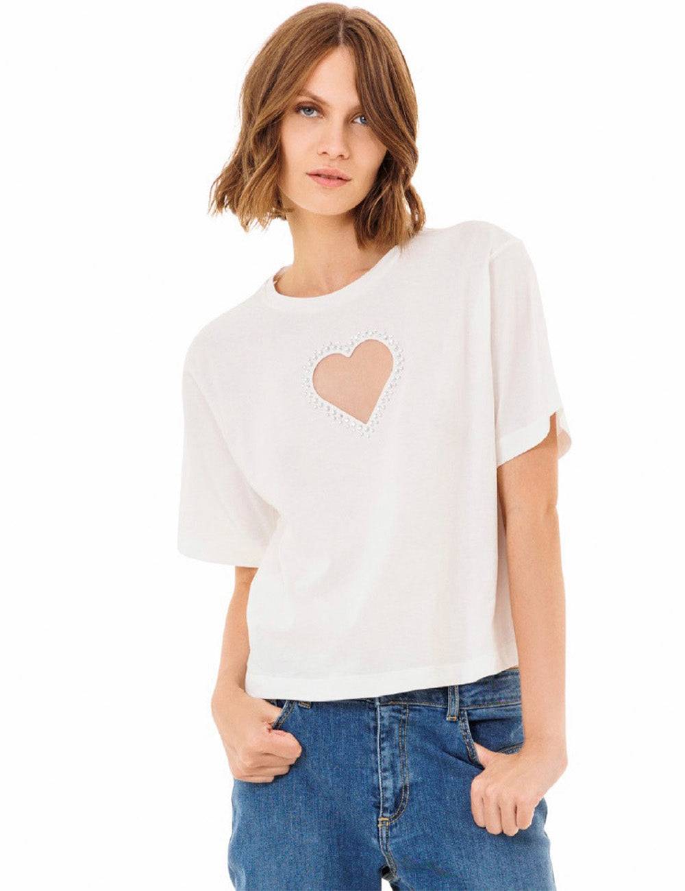 Jijil T-shirt con inserto a cuore