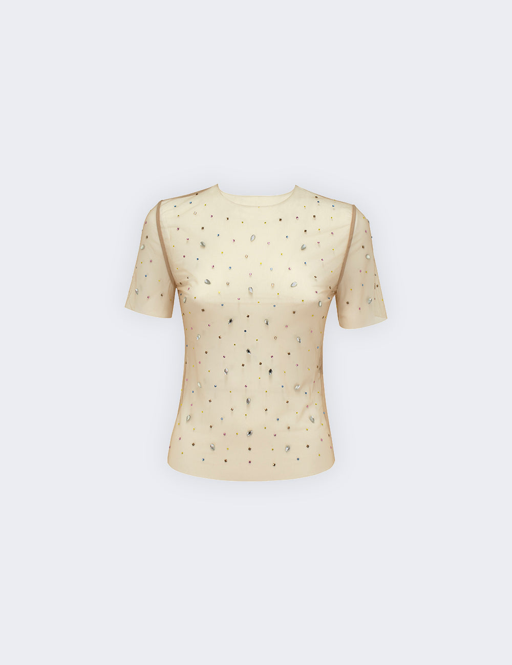 Jijil T-shirt Trasparente Con Strass