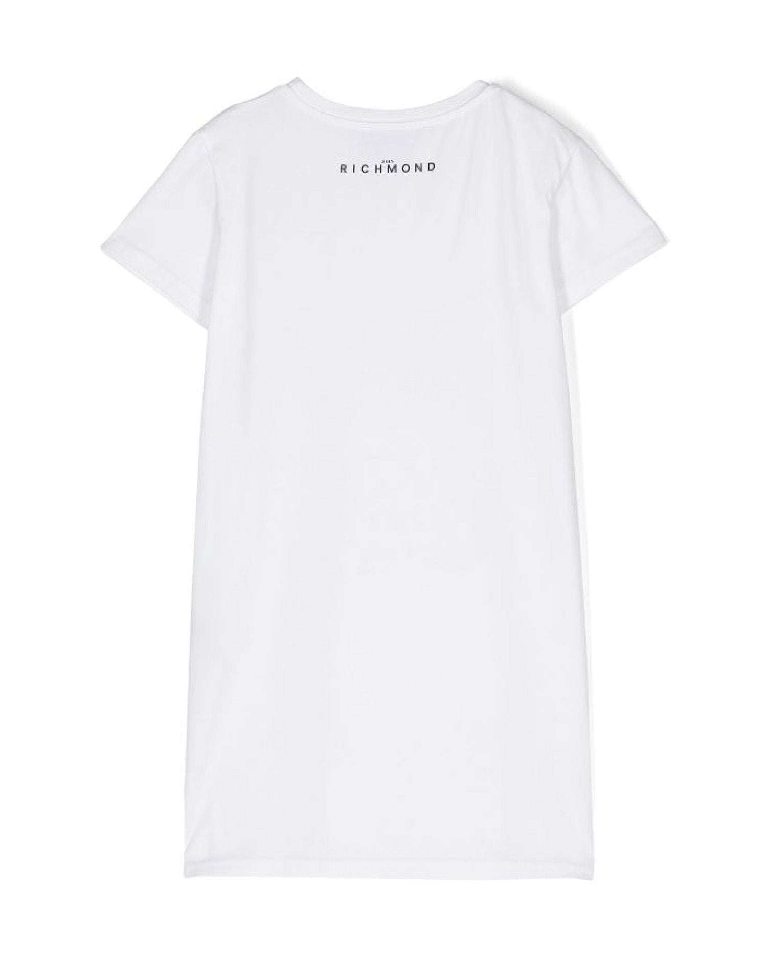 John Richmond Kids Abito Corto Con Grafica Sul Davanti