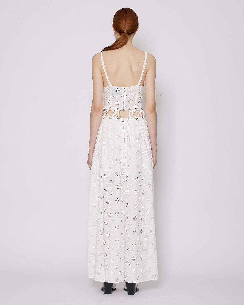 John Richmond Abito Lungo Cut Out Con Trama Floreale