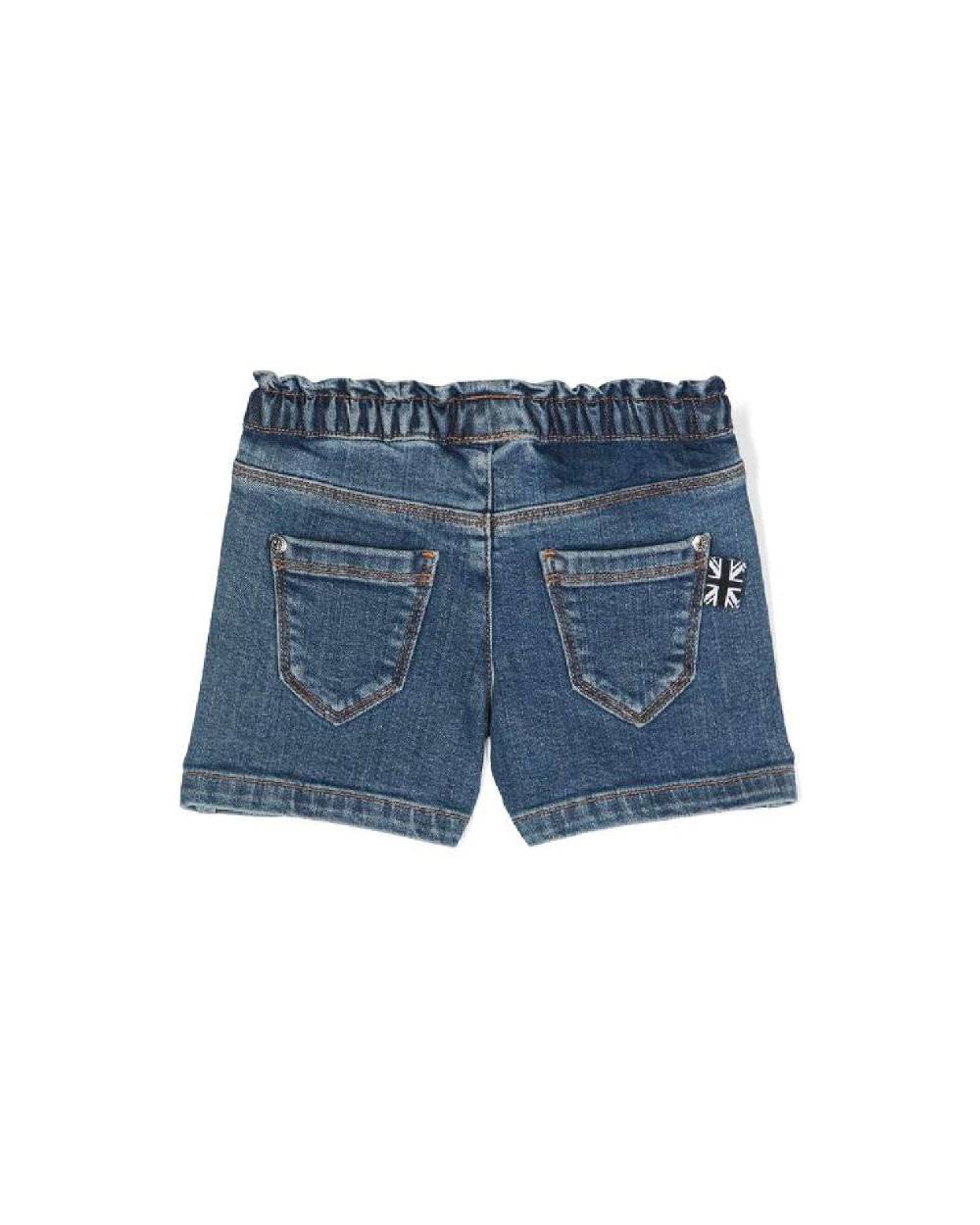 John Richmond Kids Bermuda In Denim Con Logo Sul Davanti