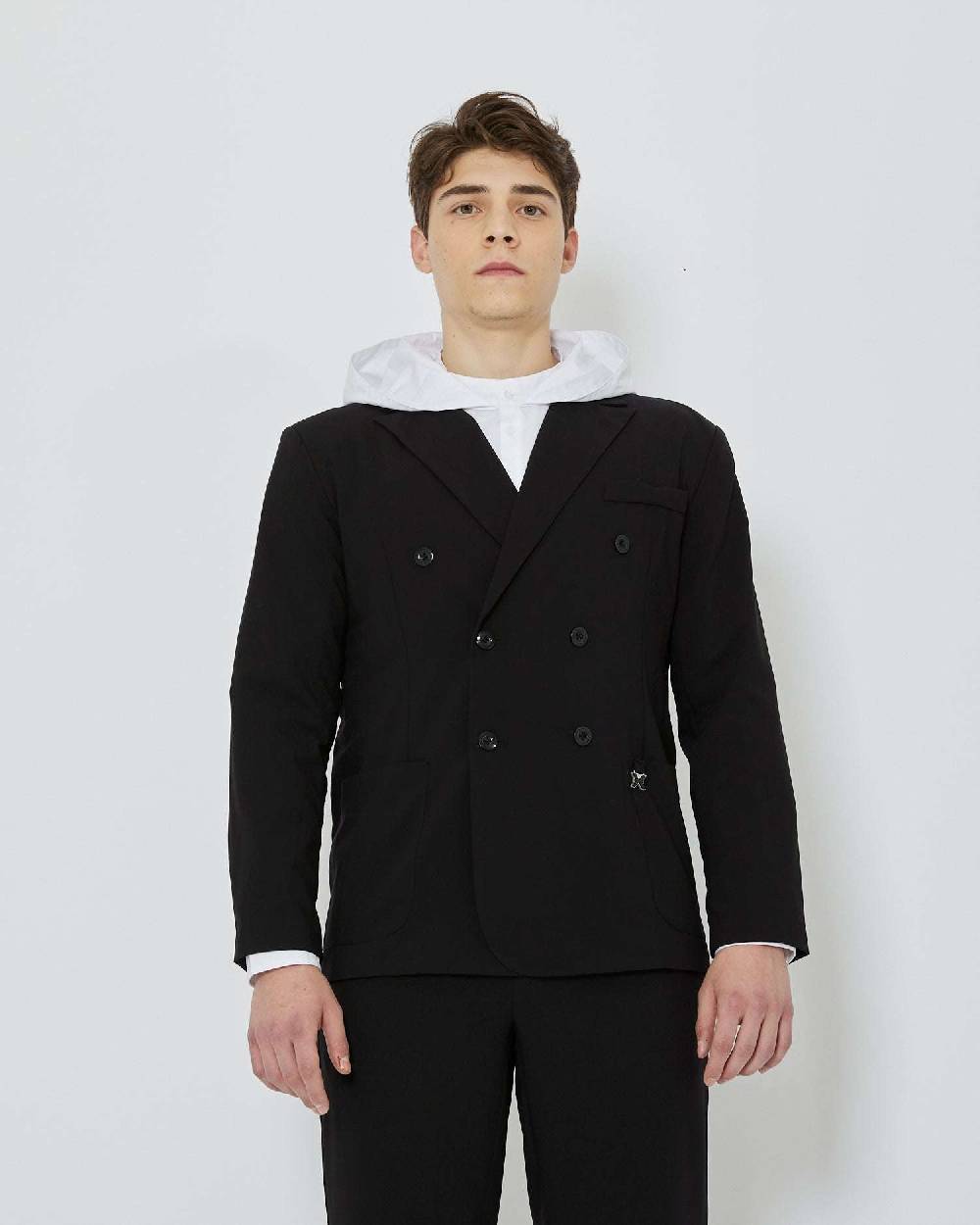 John Richmond Blazer Doppiopetto Con Etichetta Metallica Logata