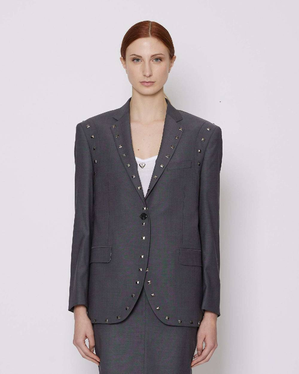 John Richmond Blazer Monopetto Con Applicazioni Metalliche