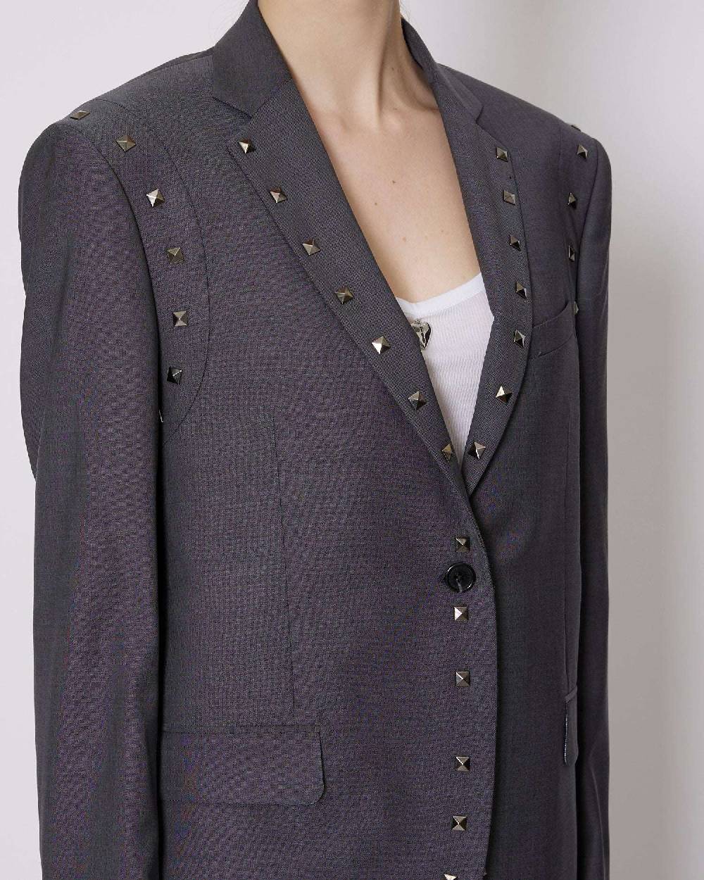 John Richmond Blazer Monopetto Con Applicazioni Metalliche