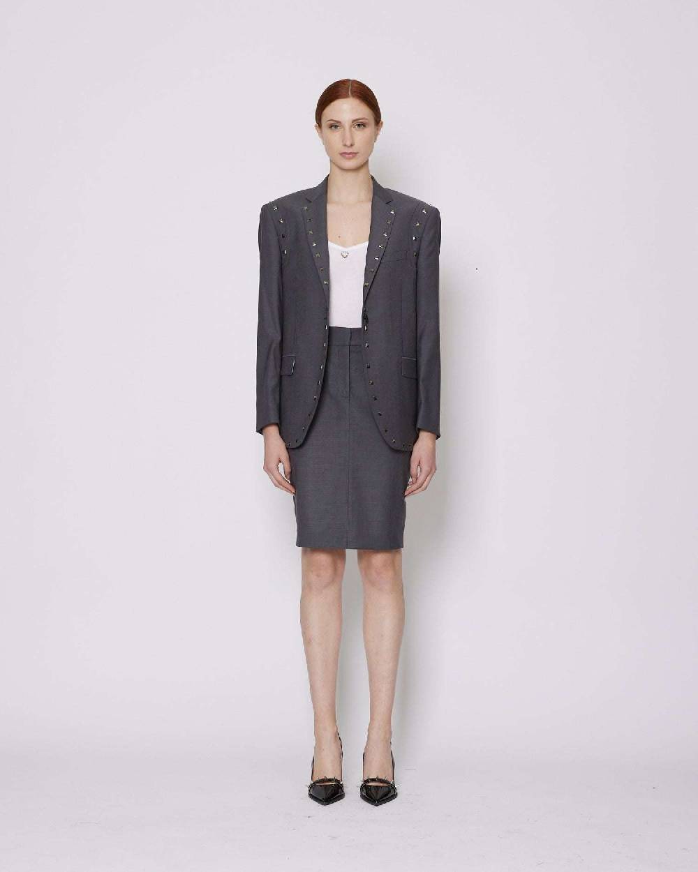 John Richmond Blazer monopetto con applicazioni metalliche