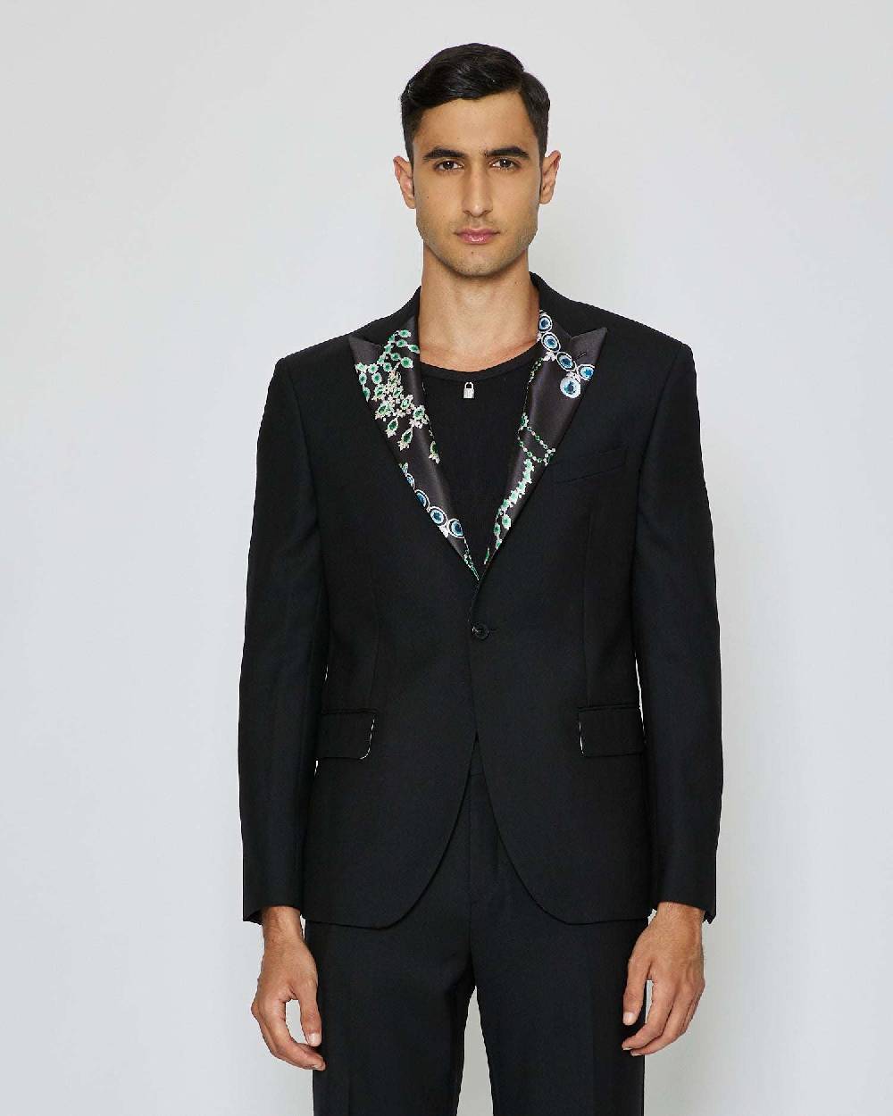 John Richmond Blazer Monopetto Con Revers Con Pattern