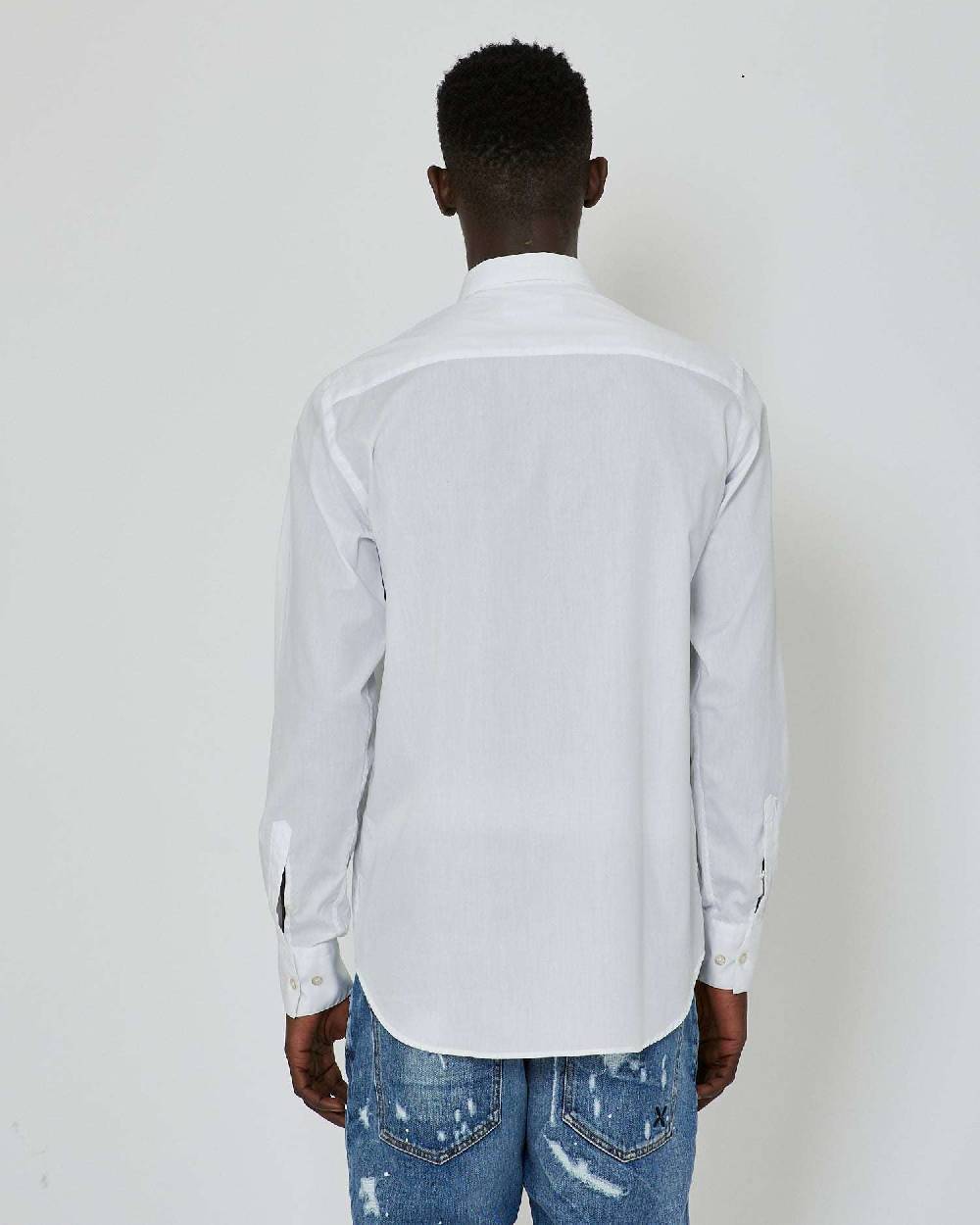 John Richmond Camicia Con Logo A Contrasto Sul Davanti